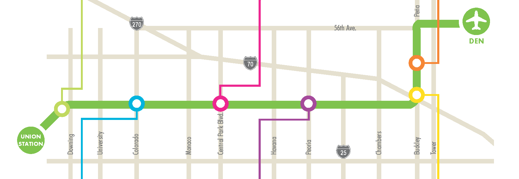 A map showcasing the development and opportunity brought by the A Line bus routes in Chicago.